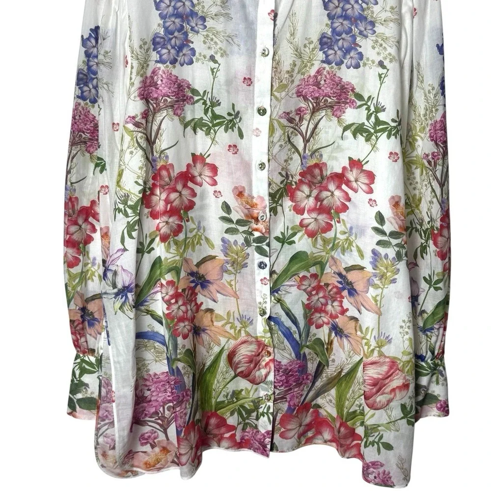 Charo Ruiz Ibiza Aster Shirt Floral Lightweight Resort Travel Event Garden M